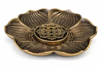 Kovový svícen na vonné tyčinky Lotus 8.5 cm