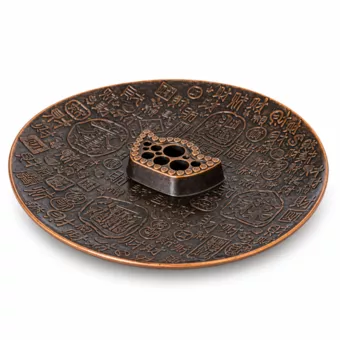 Stojánek na vonné tyčinky s 9 otvory, čínský motiv slitku, 10 cm