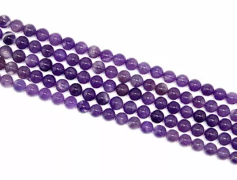 Náramek z kulatých korálků Ametyst A 6 mm