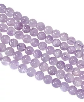 Fialové ametystové korálky na niti, kulaté A 8mm