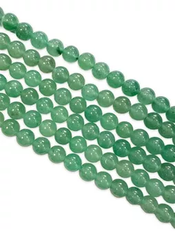 Korálkové vlákno kulatých perel Zelený avanturín A 4 mm
