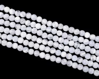 Kulaté korálky na niti Modrý pruhovaný chalcedon AA 4-5mm