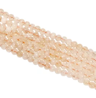 Kulaté korálky na niti z přírodního citrínu AB 4-5mm
