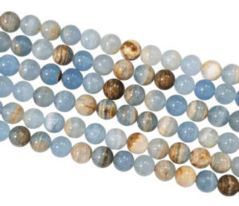 Modrý kalcit Mix AA 10mm na niti 40cm