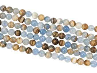 Modrý kalcit Mix AA 6-7mm na niti 40cm