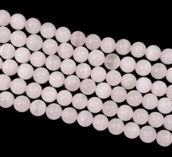 Růžový kalcit A+ 10mm na niti 40cm