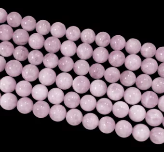 Kulaté korálky na niti Kunzit A+ 10mm
