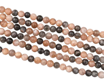 Měsíční kámen Tmavě Vícebarevný A korálky 6-7mm na niti 40cm