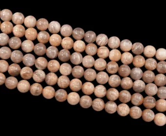 Černý měsíční kámen AA korálky 8mm na niti 40cm