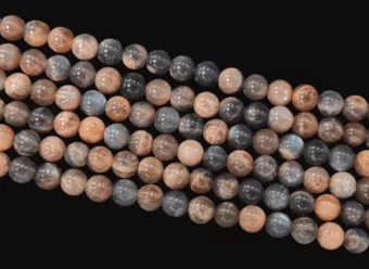 Mix AA Černý měsíční kámen korálky 6mm na niti 40cm