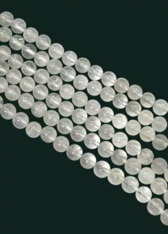 Bílý měsíční kámen Peristerit Průhledný s korálky 6mm na niti 40cm
