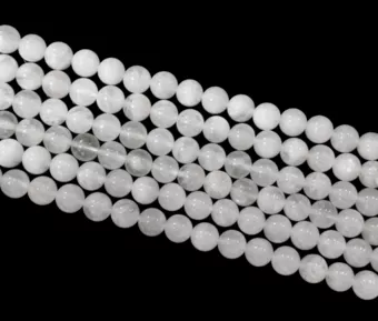 Korálky Kulaté Bílý Měsíční Kámen Peristerit A 8 mm