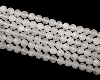 Bílý měsíční kámen Peristerit  AA korálky 8mm na niti 40cm