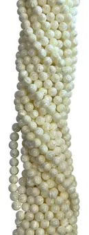 Perlová šňůra z bílé perleti A 8 mm