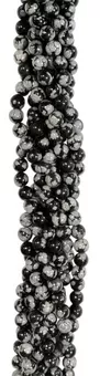 Kulaté Korálky na Niti Sněhová Vločka Obsidián A 8mm