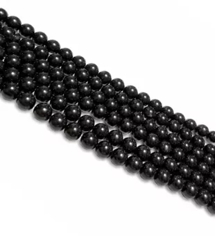Kulaté Korálky na Niti Černý Obsidián A 10mm