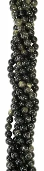 Provlékací šňůra z kulatých korálků Zlatý černý obsidián A 8 mm
