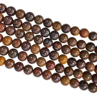 Kulaté korálky na niti Železné oko AA 8-9mm