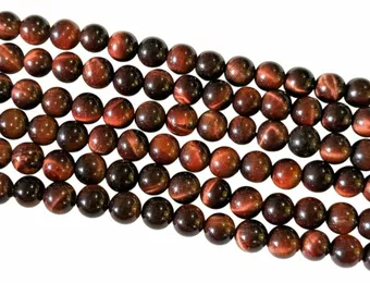 Oko tygří AA korálky 6mm na nitě 40cm