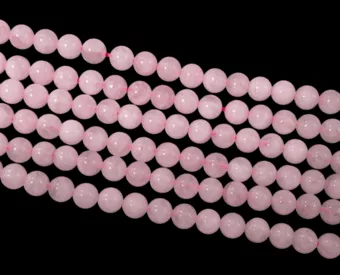 Kulaté Korálky na Niti Růžový Křemen AB 8mm