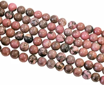 Náramek z kulatých korálků Rhodonit A 8 mm