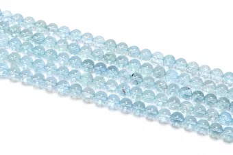 Korálky kulaté na niti Modrý Topaz AAA 6,5 mm