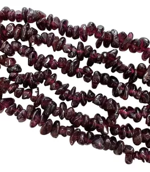 Červený granát A čipy 3-8mm na niti 40cm