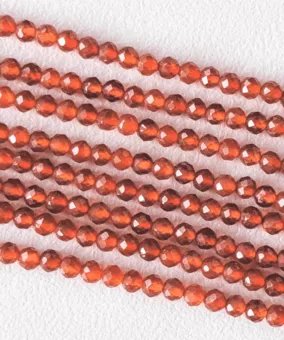 Fasetovaný červený achát Korálky 3mm na niti 40cm