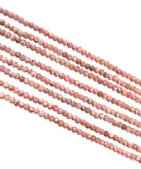 Rhodochrosit Argentina Fasetovaný AA korálky 3mm na niti 40cm