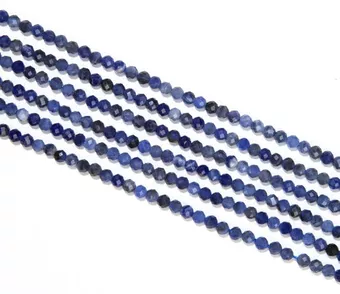 Fasetovaný sodalit AA, korálky 3mm na niti 40cm