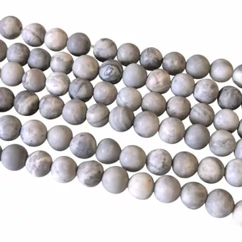 Jaspis Picasso matné korálky 4mm na vlákně 40cm