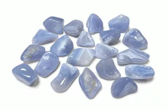 Modrý malawský chalcedon AA, leštěné kameny 2-3 cm, 250 g
