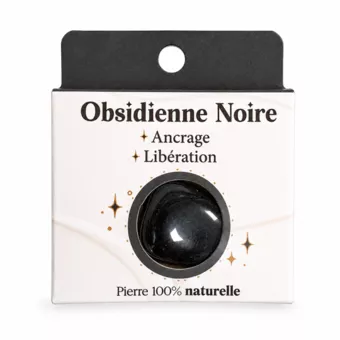 Černý Obsidián A Tromlovaný Kámen v Krabičce 2-3 cm