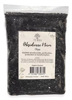 Černý obsidián – přírodní kamenné čipsy 3-5 mm, 500 g