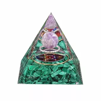 Orgonitová Pyramida Ametyst & Malachit Metatron