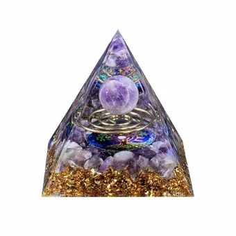Orgonitová Pyramida Ametyst Strom Života & Spirála