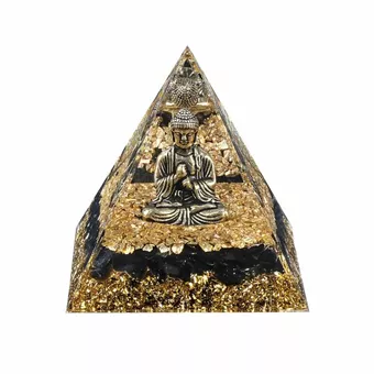 Orgonit Pyramida Buddha + Černý Obsidián