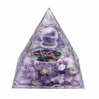 Orgonitová pyramida Ametyst Metatron 8cm