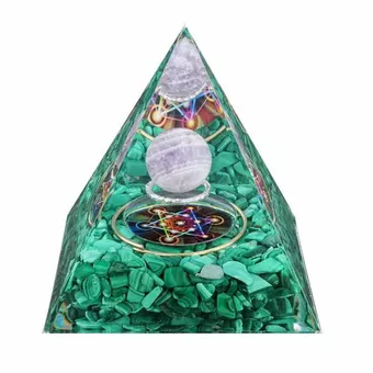 Orgonit Pyramida Ametyst & Malachit Metatron 8cm