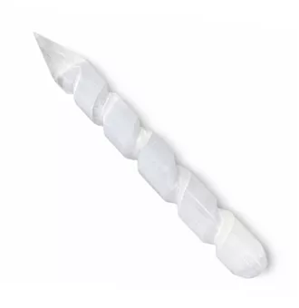 Masážní spirálová hůlka ze selenitu 15cm 70g
