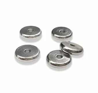 Korálky charm's Rondelky Mezikus z Nerezové Oceli Stříbrné 6mm x100