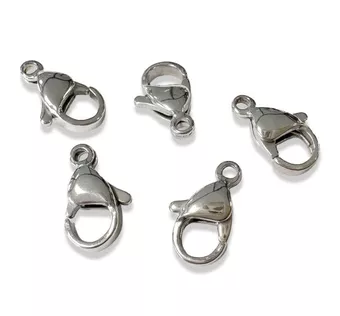Karabinové zapínání z nerezové oceli stříbrné barvy 5x9mm x50