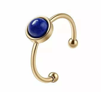 Prsten Lapis Lazuli – pozlacená nerezová ocel