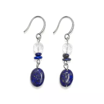 Náušnice – Křišťál a Lapis Lazuli