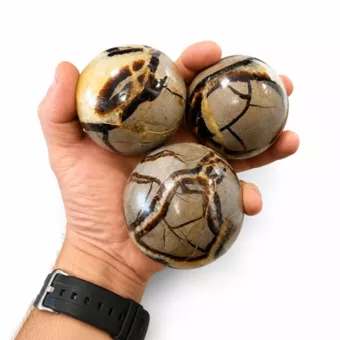 3 Koule ze Septárie leštěné 1.330kg