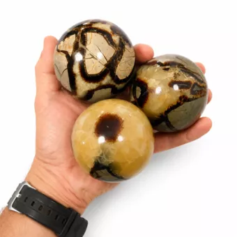 3 Koule ze Septárie leštěné 1.340kg