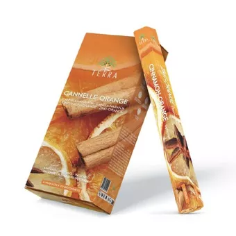 Vonné tyčinky Terra Skořice Pomeranč hexa bez uhlí 30g