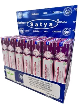 Stojan s vonnými tyčinkami satya MEDITATION 42 balení po 15g