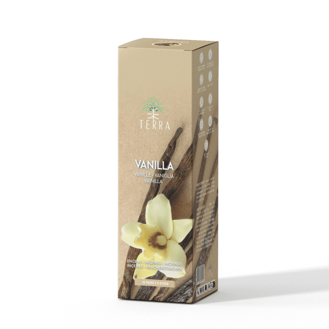 Encens Terra Vanille sans charbon 12grs chez Arabesk