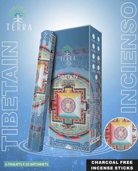 Encens Terra Tibetain  hexa sans charbon 30grs chez Arabesk|cz